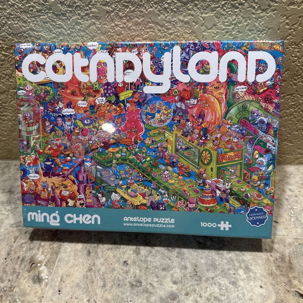Artistic 1000 Piece Jigsaw Puzzle - Catndyland Design for Adults Sealed Find It